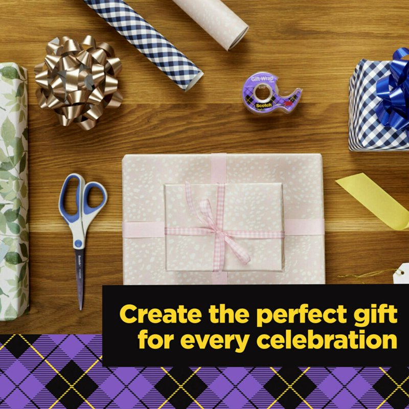 Clear Gift Wrap Tape 3/4 in. x 50 ft. with Dispenser - Strong & Disappearing