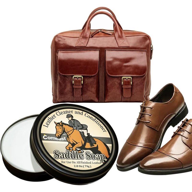 Leather Saddle Soap Cleaner & Conditioner for Shoes, Car Seats & Furniture - 2.8 oz
