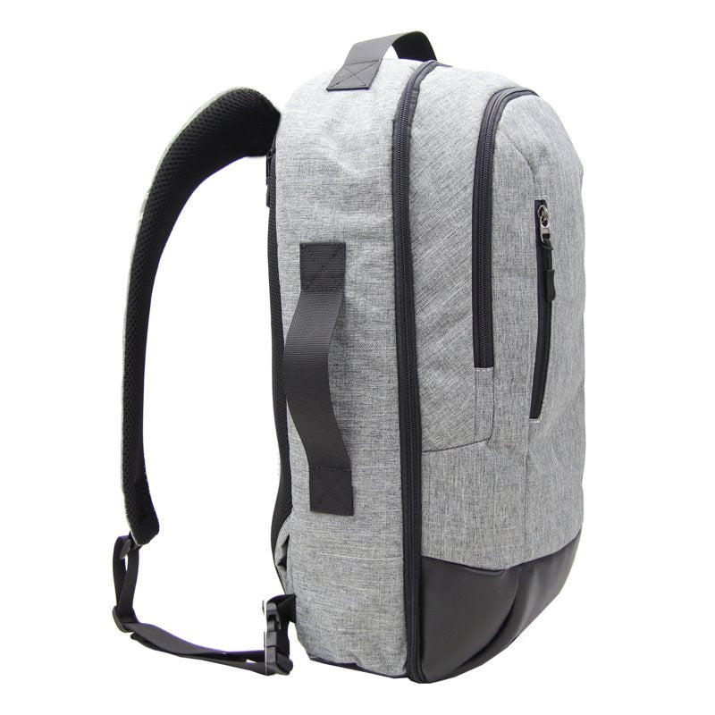 20-Inch Travel Backpack with Trolley Sleeve and Multi Pockets - Gray
