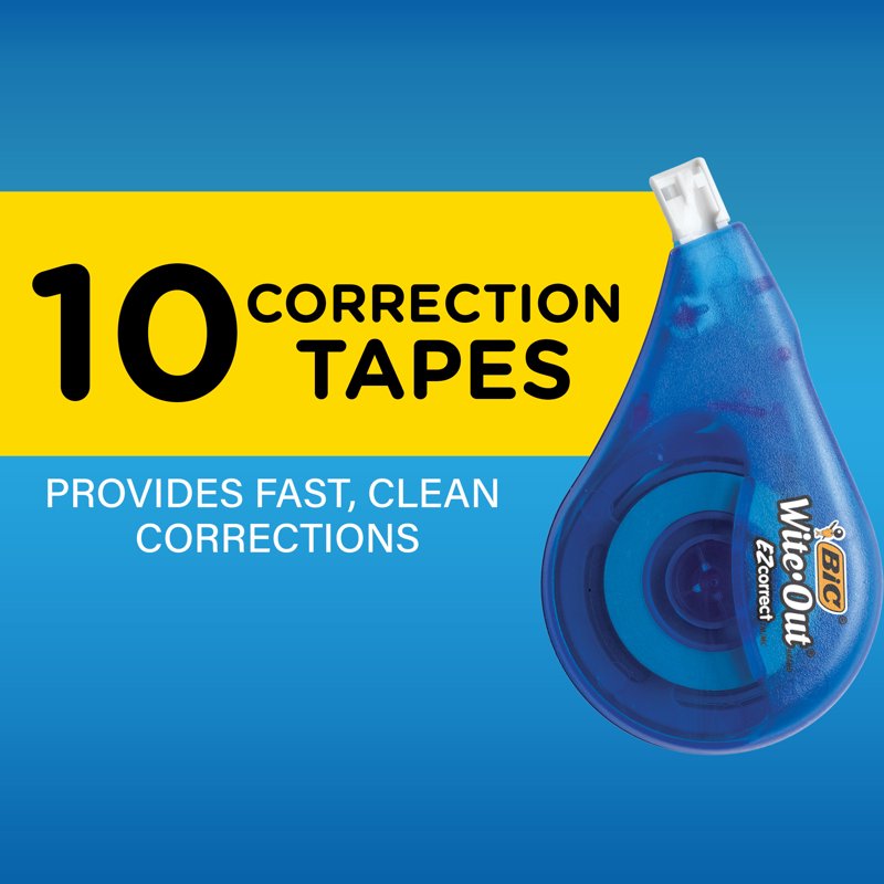 Correction Tape Dispenser 10-Pack - Precise White Office Supplies