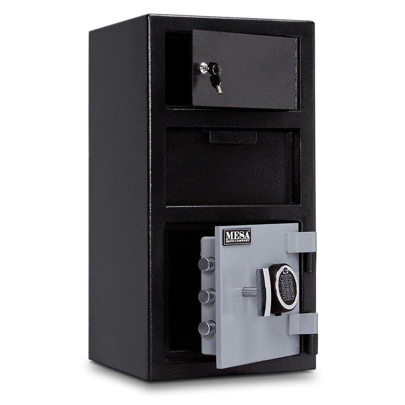 Cash Depository Safe 1.5 Cu. Ft. Steel Two Tone Black Gray Electronic Lock
