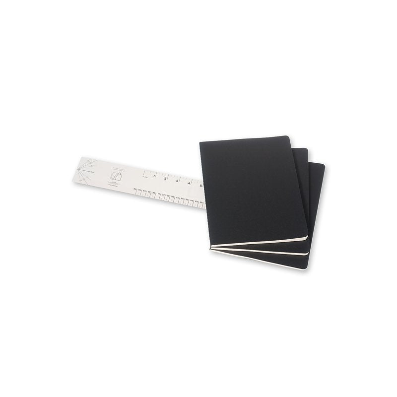 Set of 3 XL Ruled Notebook Journals - Black, Lightweight & Flexible