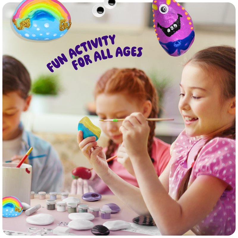 Glow-in-the-Dark Rock Painting Kit for Kids - Creative Easter Craft Set