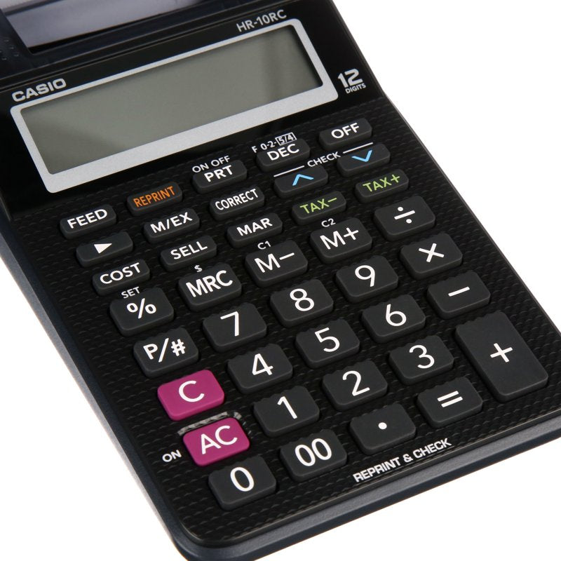 Casio 12-Digit Printing Calculator with Cost, Tax, and Date Functions