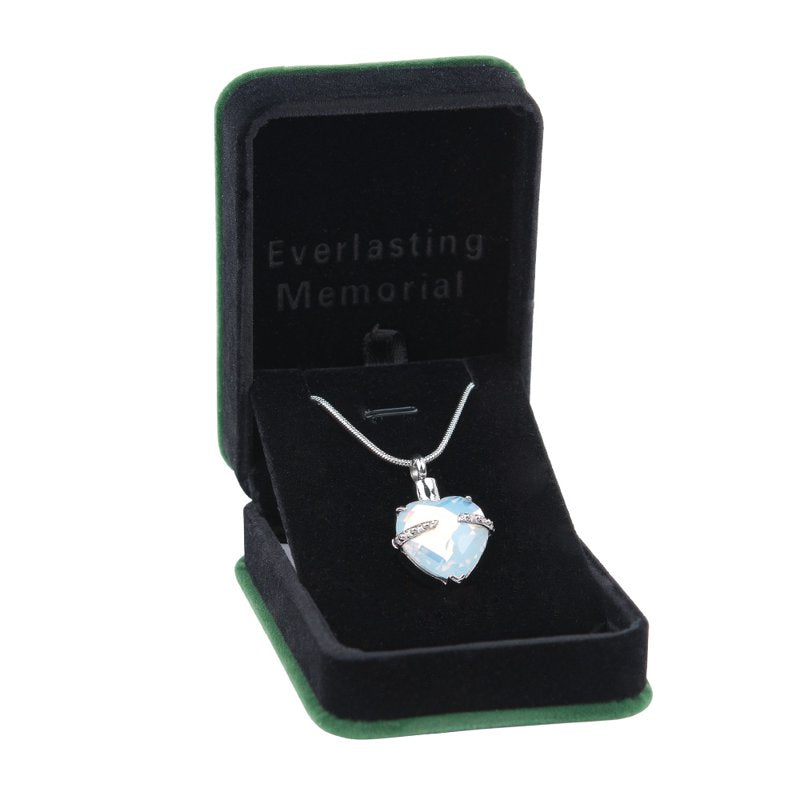 Birthstone Cremation Urn Heart Keepsake Jewelry with Free Funnel & Velvet Box