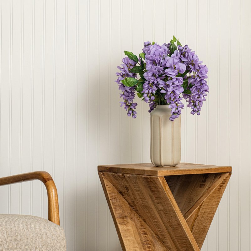 Artificial Lavender Wisteria Bush - 19-inch Faux Floral for Home & Garden Decor