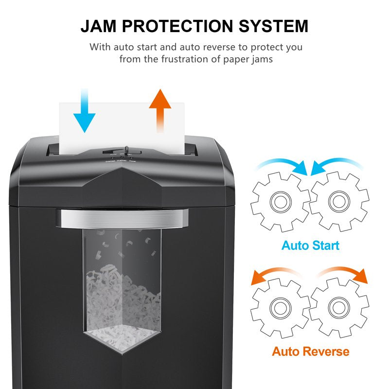 18-Sheet Cross Cut Paper Shredder for Home Office with Wastebasket and Safety Features