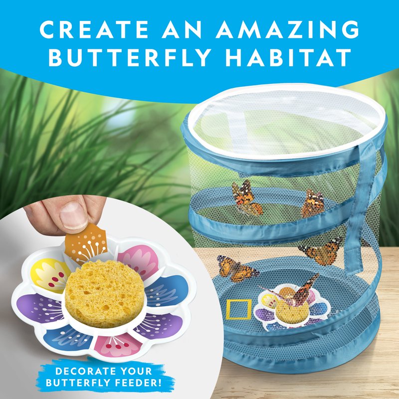 Butterfly Growing Kit with Reusable Habitat & Caterpillar Voucher for Kids 4+