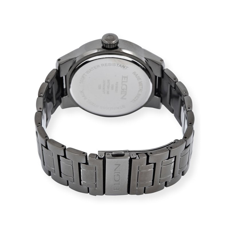 Men's Gunmetal Analog Wristwatch 52mm with Day/Date and Adjustable Bracelet