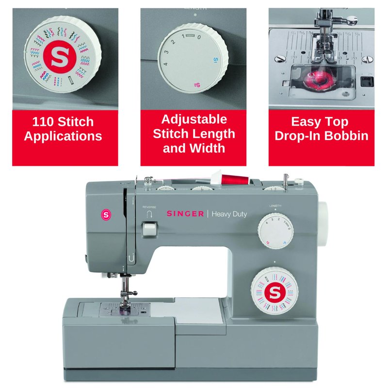 Heavy Duty Sewing Machine with Extension Table & 110 Stitch Options