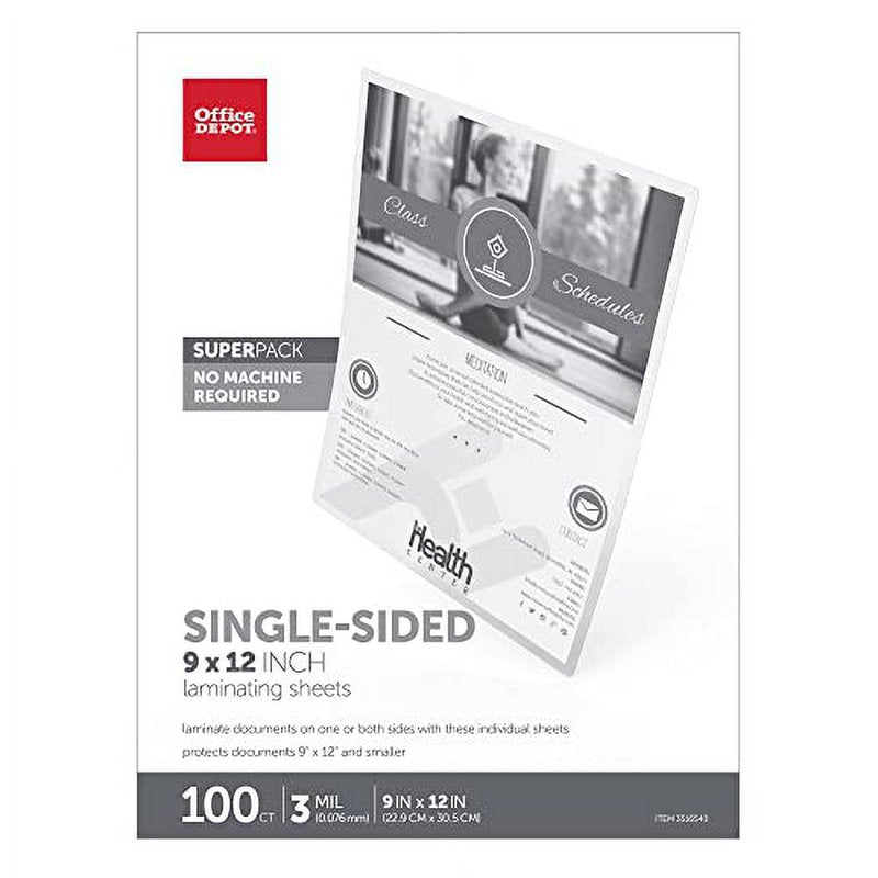 Self-Sealing Laminating Sheets 9 x 12 Inches, 3 Mil, Pack of 100