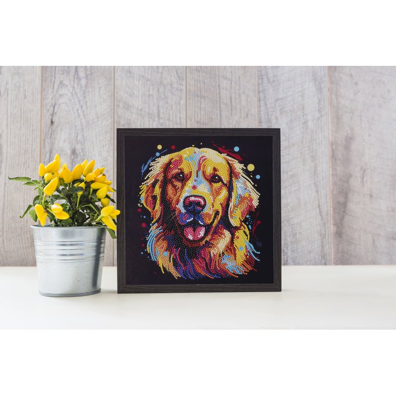Diamond Painting Kit for Kids & Adults - Colorful Labrador Design, 10x10 Inches