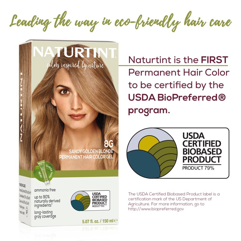 Natural Permanent Hair Color Kit - Sandy Golden Blonde Shade, 6 Pack