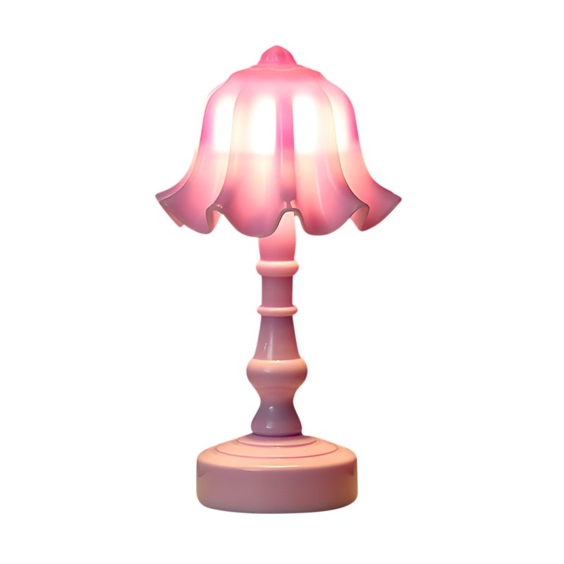 Small Cordless Bedside Lamp - 5.5 Inch Retro Night Light for Bedroom & Living Room