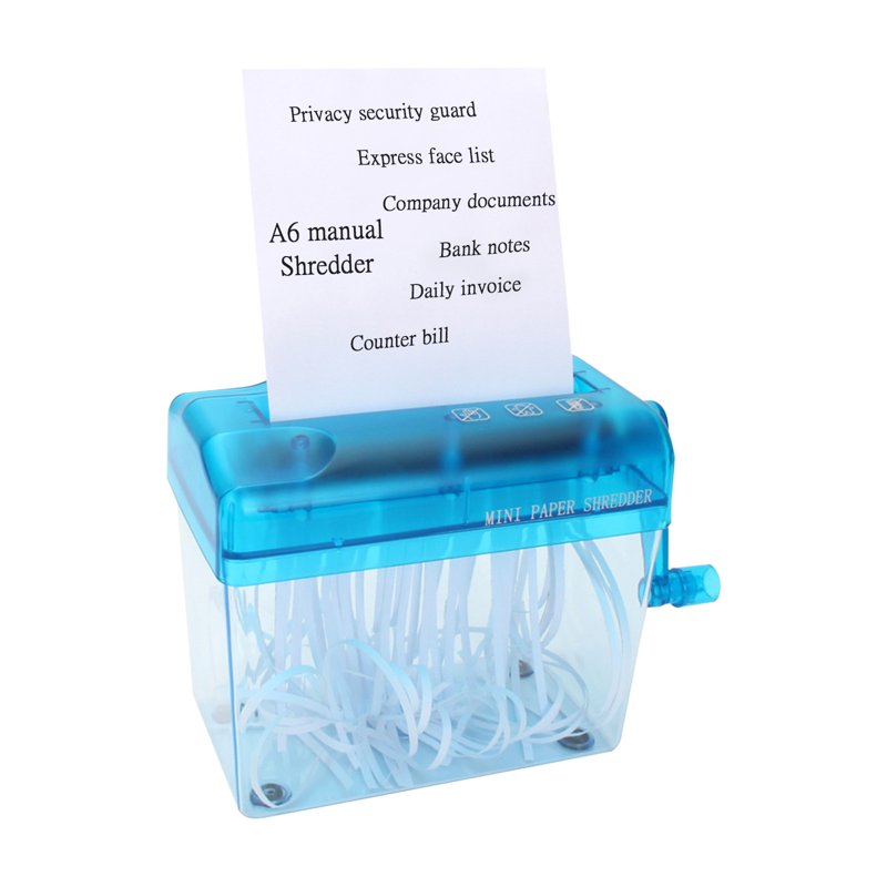 Mini Portable Hand Paper Shredder A6 Manual Document Cutter Security Tool