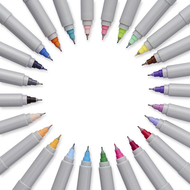 24 Pack Ultra Fine Point Permanent Markers with Pouch - Bold, Water-Resistant Ink