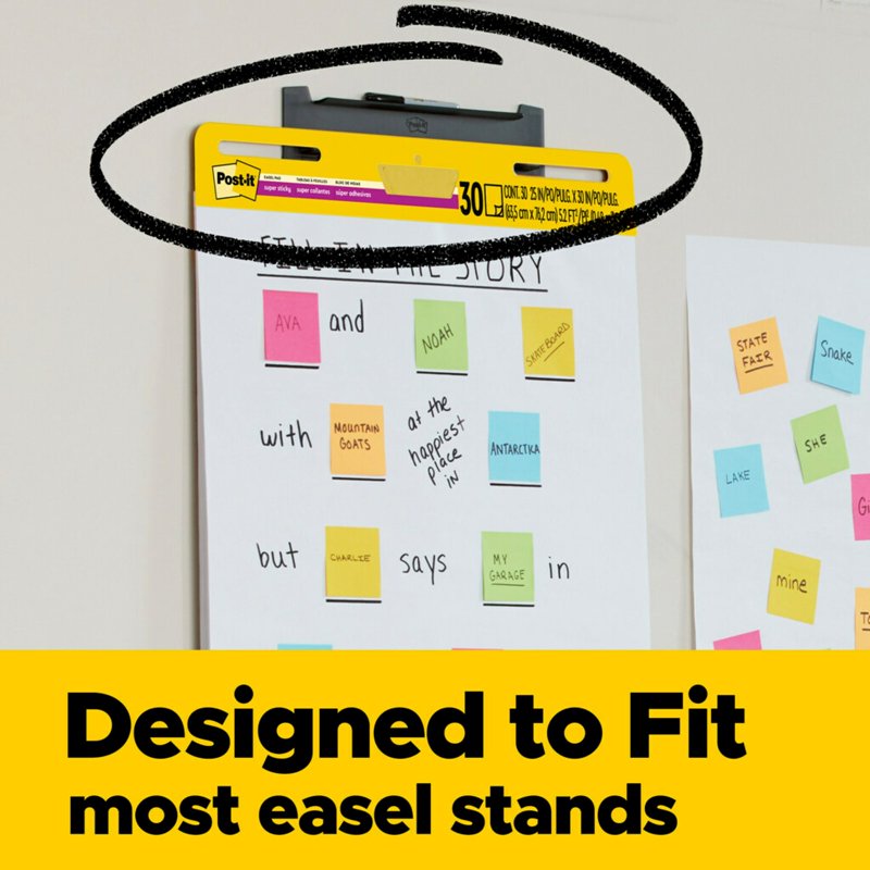 Post-it Super Sticky Easel Pads - White 25 x 30 in. for Brainstorming & Presentations, 2 Pads