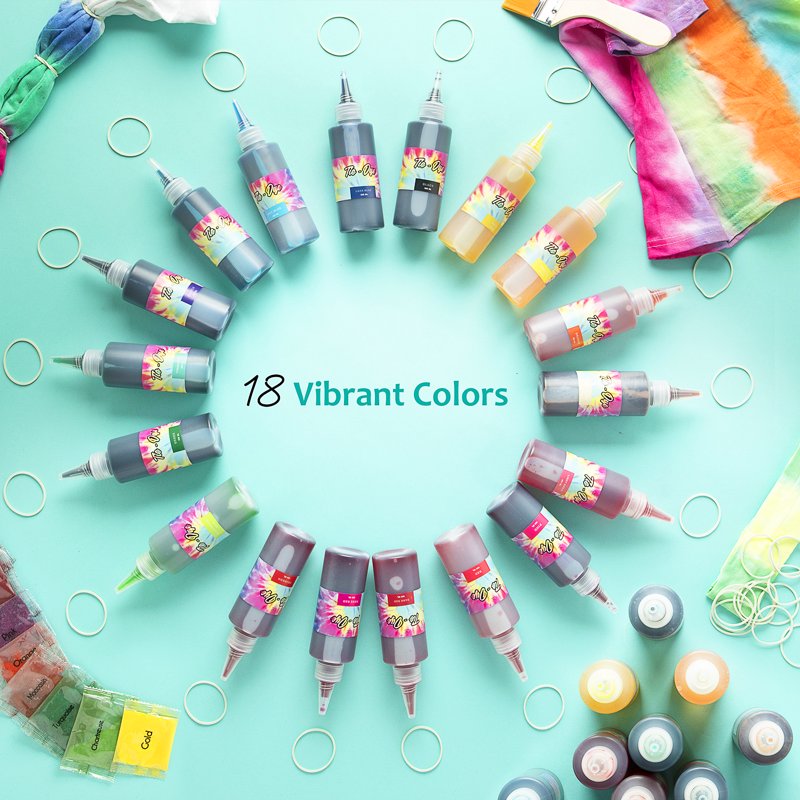 DIY Tie Dye Kit for Kids & Adults - 18 Colors, Complete Craft Set