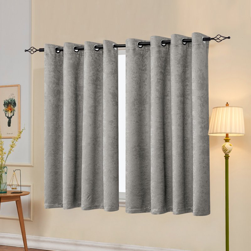 Thermal Insulated Blackout Curtains for Bedroom - Set of 2 Panels, Light Grey