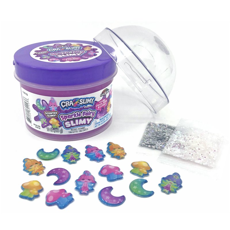 Kids Slime Toy with Glitter and Charms - Stretchy Fairy Slime for Ages 6+