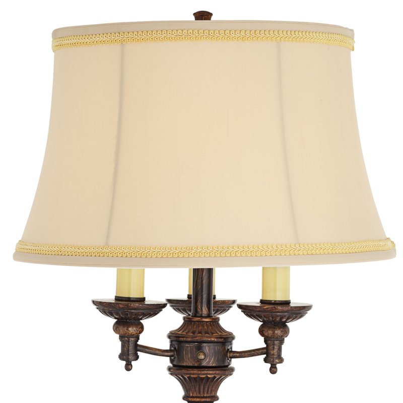 Traditional Floor Lamp with Candelabra Style 4-Light Bell Shade - 64.5" Tall