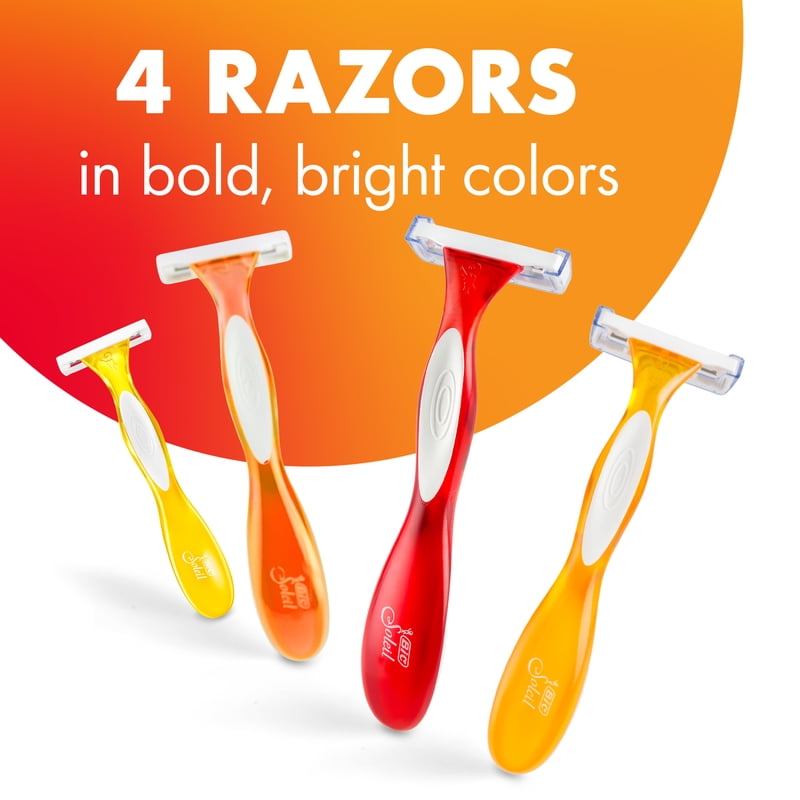 Women's Disposable Razor Set with 3 Blades and Aloe Vera - 4 Pack