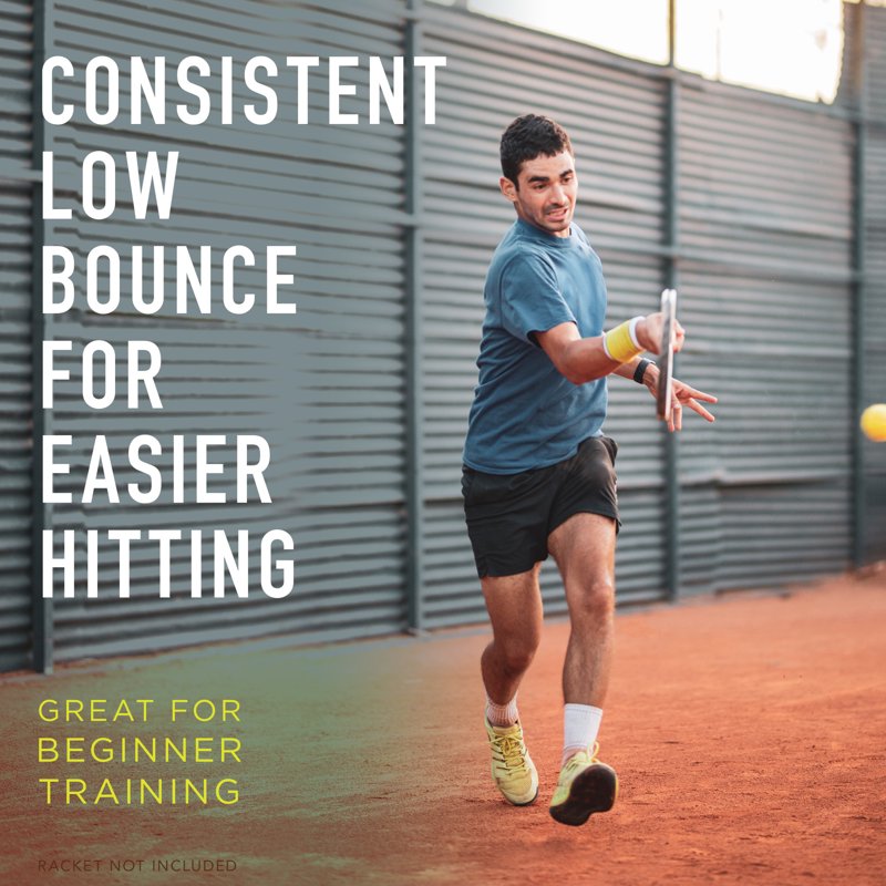 Pressureless Tennis Balls 3 Pack for Practice & Training - Low Bounce for All Court Surfaces