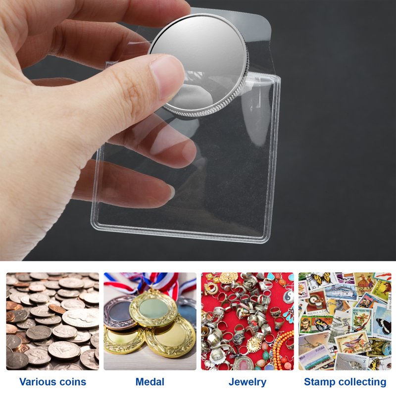 100 Pack Coin Sleeves - Clear PVC Protectors for Coins & Small Collectibles
