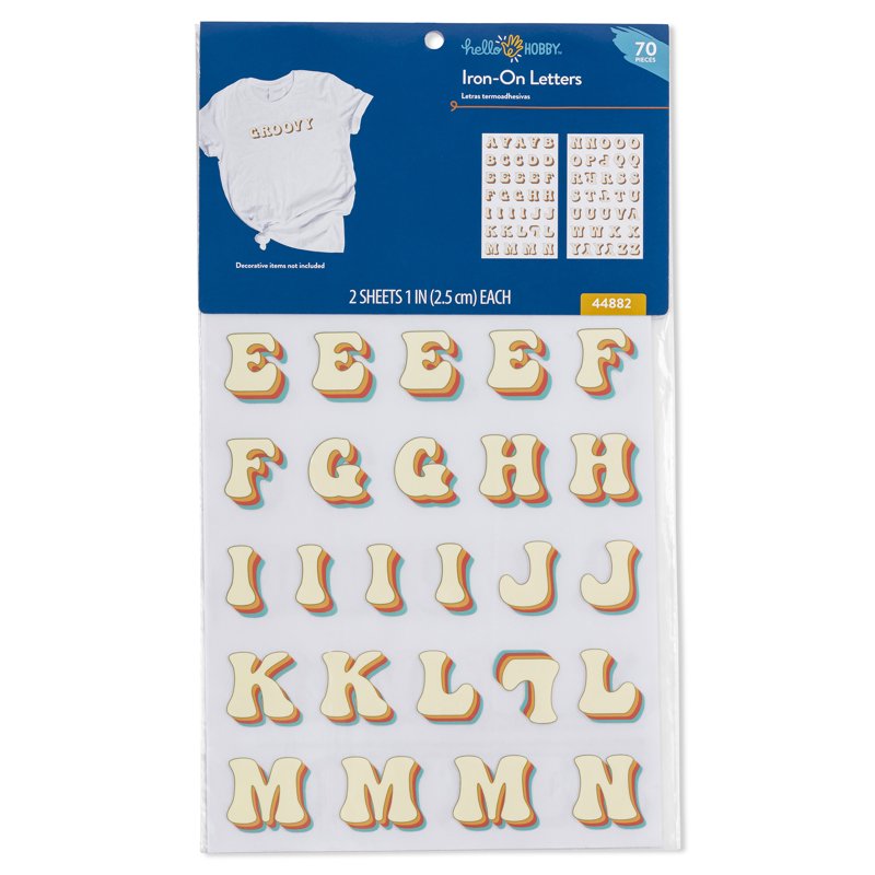 3 Pack Iron-On Alphabet Sewing Patches - Groovy Letter Embellishments