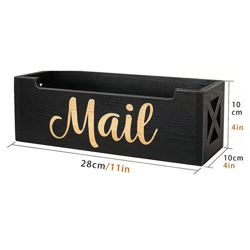 Wall-Mounted Wooden Mail Organizer for Countertop and Entryway