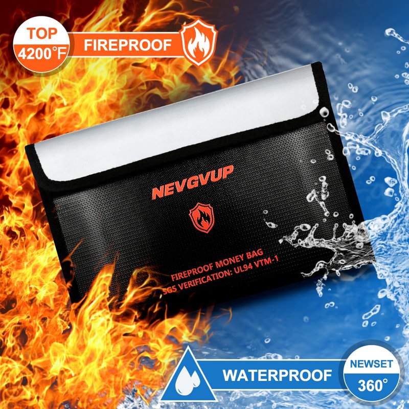 Fireproof Book Safe with Combination Lock - Hidden Money Storage Bag