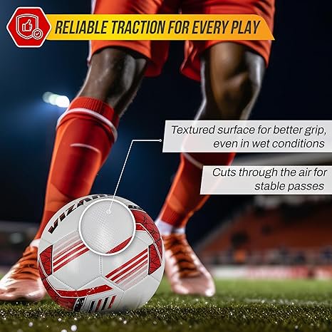 Vizari Livorno Soccer Ball 3 White - Durable TPU, Sizes 3-5, For Training & Matches