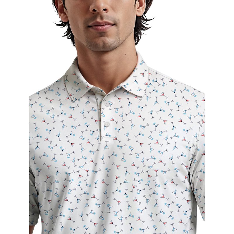 Men's Performance Polo Shirt with Moisture-Wicking Sun Protection - Multiple Colors & Sizes