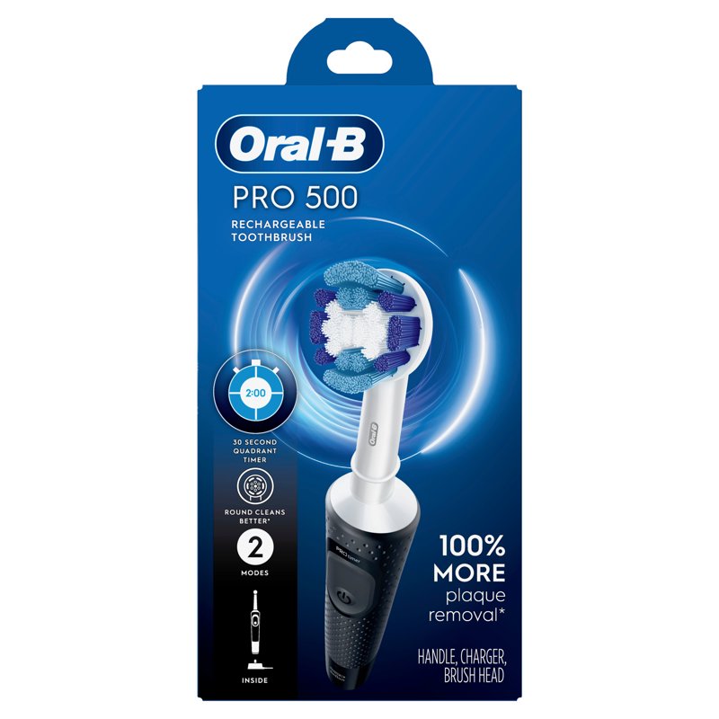 Rechargeable Electric Toothbrush for Adults & Kids - Black, 1 Count