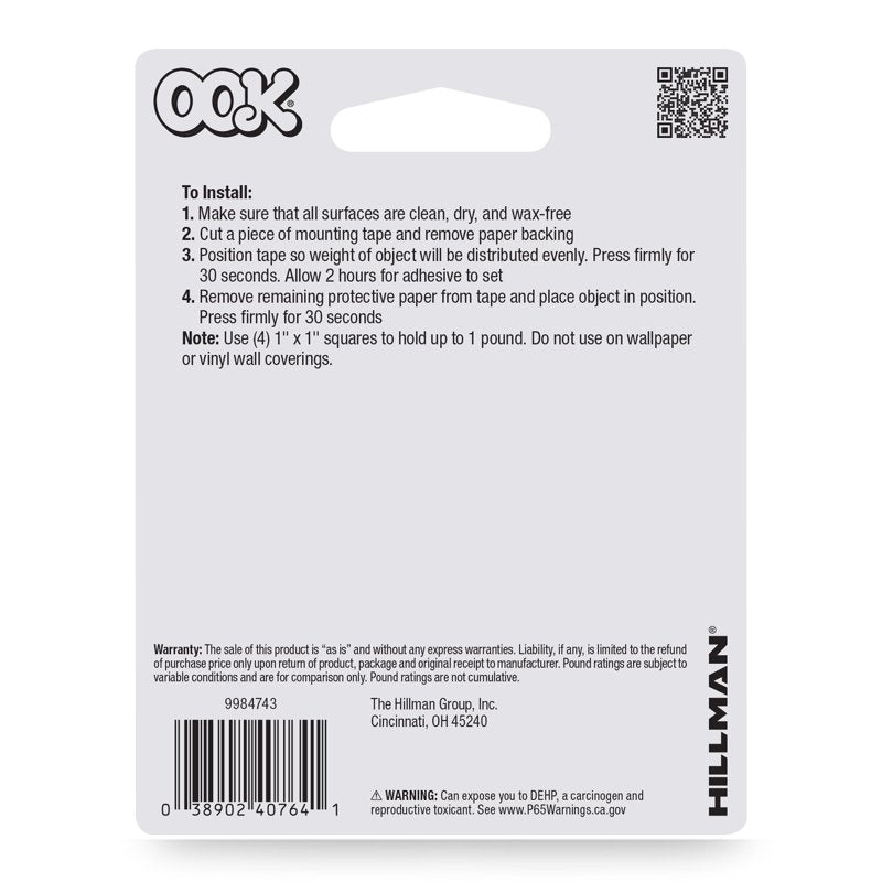 Removable Double Sided Poster Tape - 10 ft White Wall Adhesive for Lightweight Items