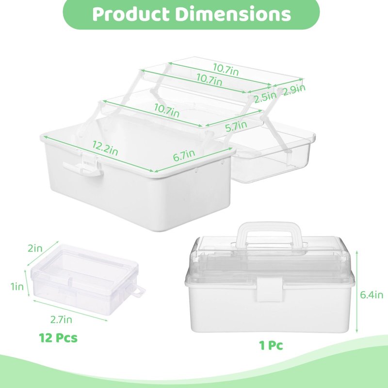 3-Layer Art & Craft Tackle Box with Mini Storage Containers - Portable Organizer