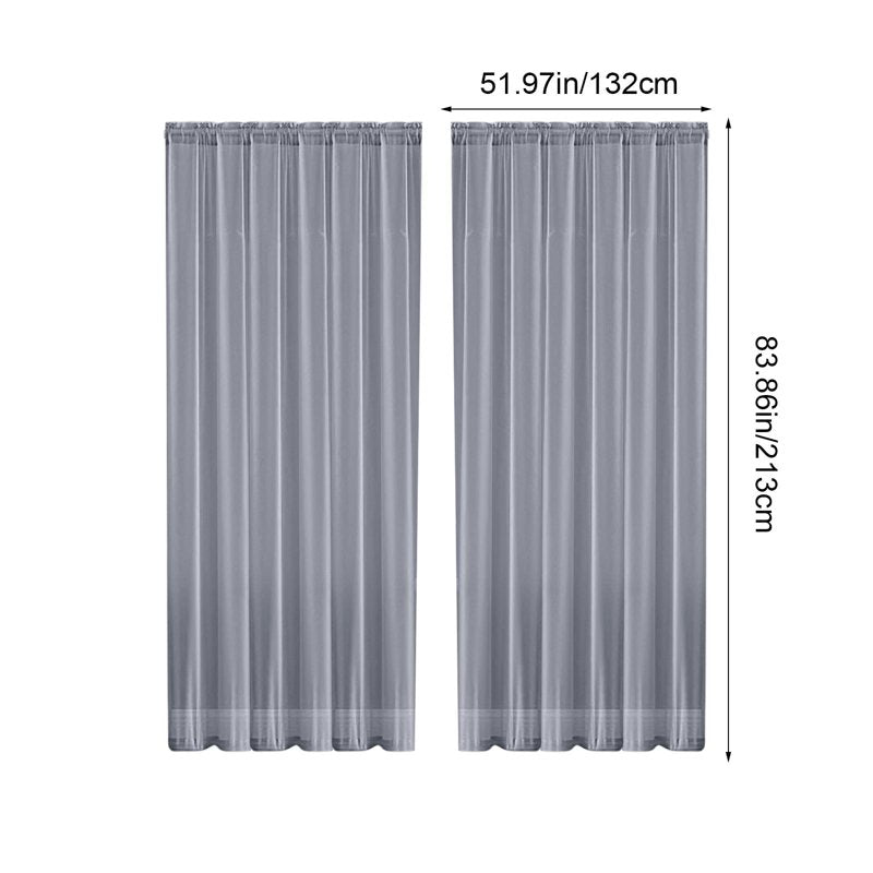 Light Filtering Polyester Window Curtain Panel with Rod Pocket for Living Room & Bedroom