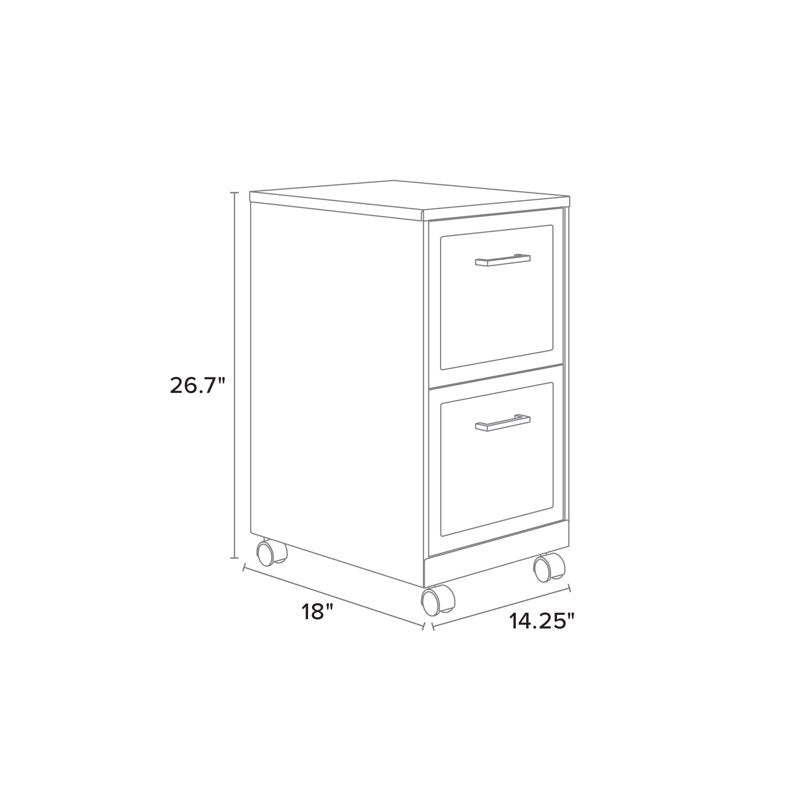 Mobile Steel File Cabinet with 2 Deep Drawers for Office & Home Organization