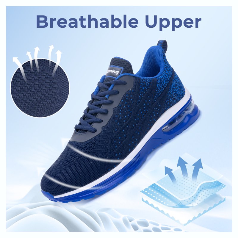 Men's Running Shoes Athletic Sneakers Breathable Non Slip Air Cushion Fitness Sneakers for Workout & Jogging
