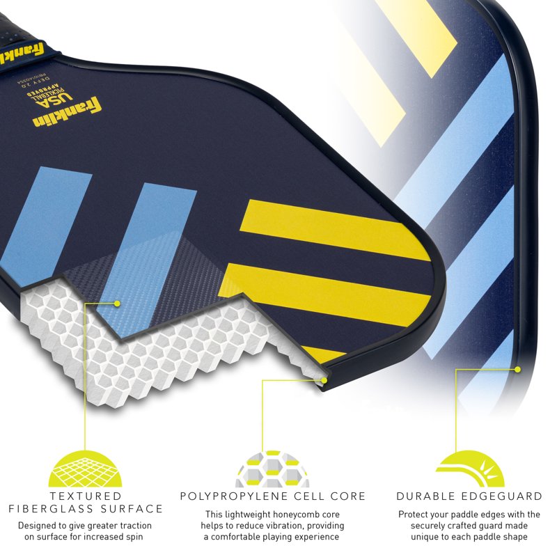Pickleball Paddle Defy - Textured Fiberglass Surface, Polypropylene Core - Franklin Blue