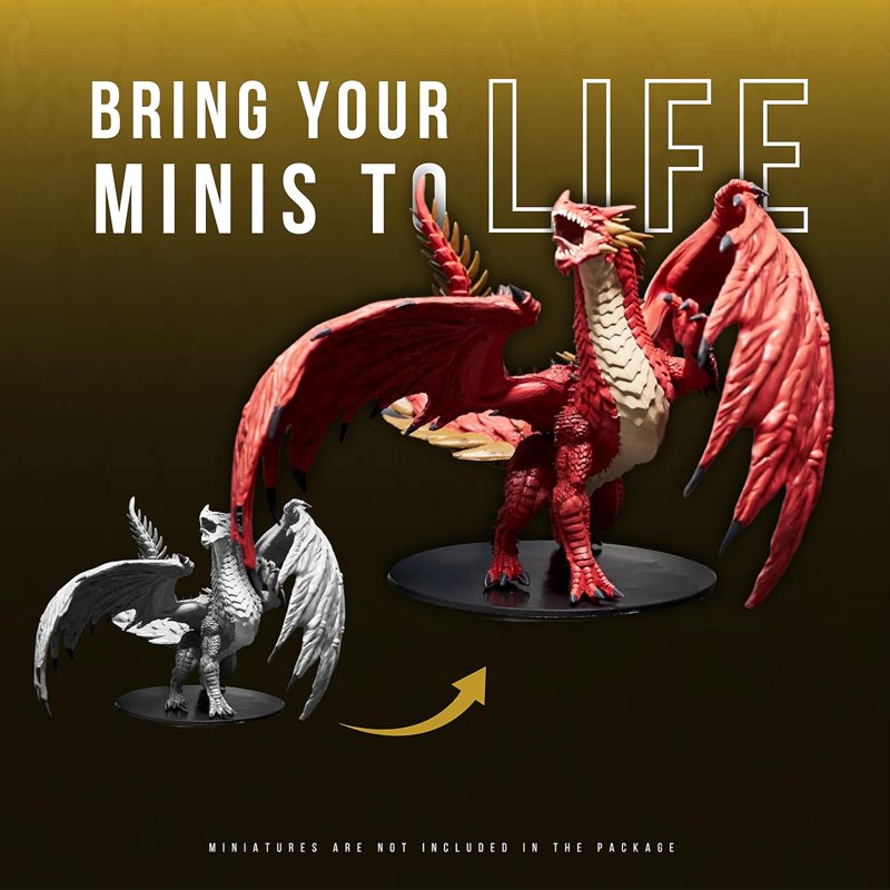 Miniature Model Paint Set with 55 Acrylic Colors & Brushes - Wargames Delivered