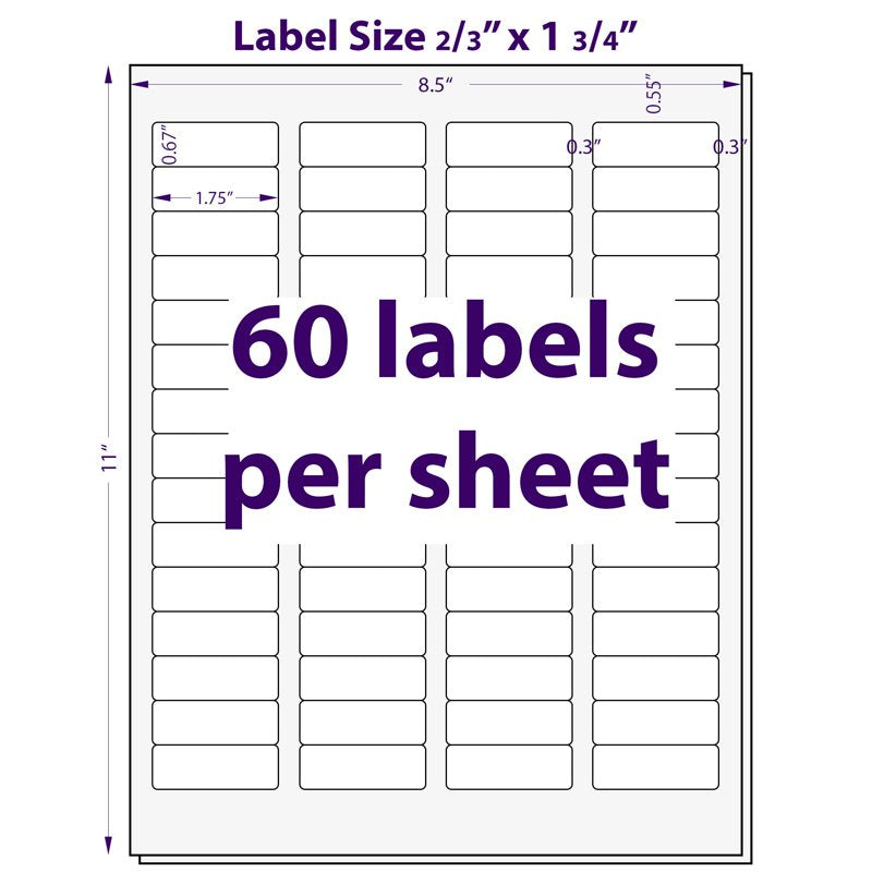 Address Labels for Laser & Inkjet Printers - 100 Sheets, Permanent Adhesive