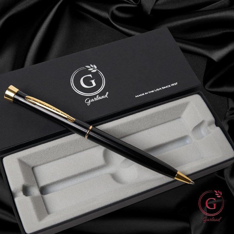 Luxury Metal Twist Pen Black and Gold Finish - Refillable Gift Box, Made in USA