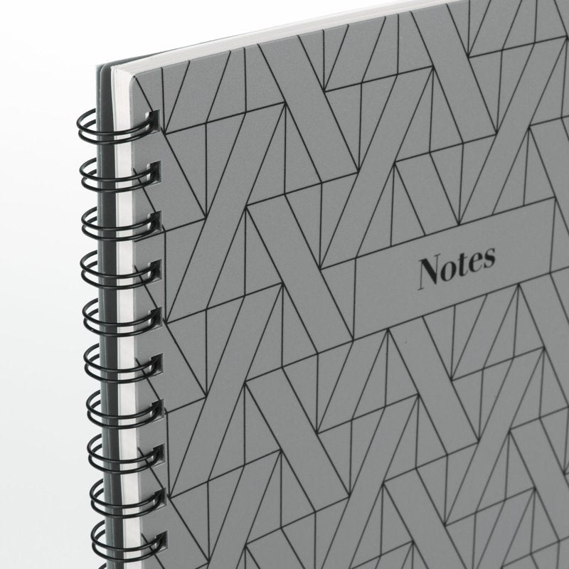 Gray Geo Fashion Notebook - 80 Sheets, 8.5 x 11 Inches, Wirebound