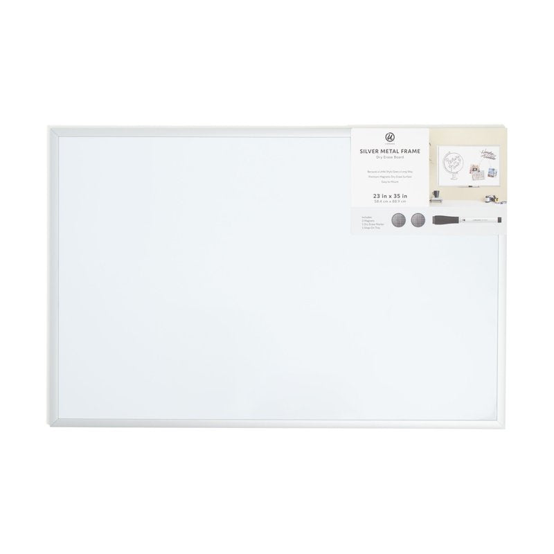 Magnetic Dry Erase Whiteboard - 35x23 inch Office & Classroom Board with Metal Frame