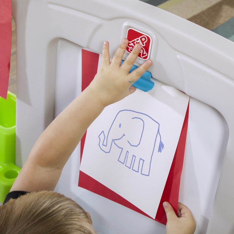 Kids Art Desk & Easel with Storage - Toddler Creative Play Center
