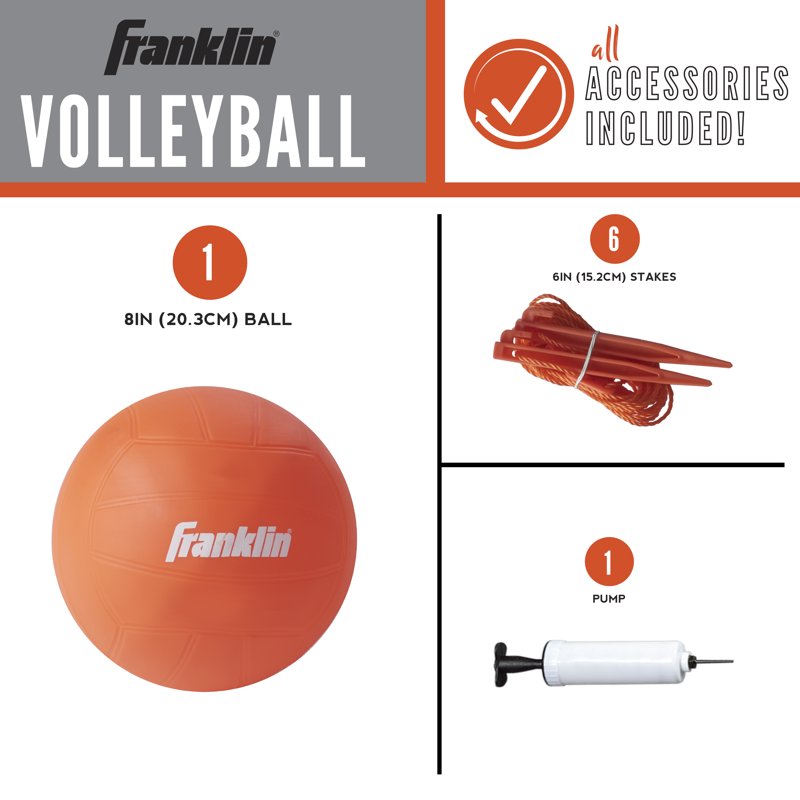 Portable Volleyball Set with Net Ball Pump for Outdoor Fun