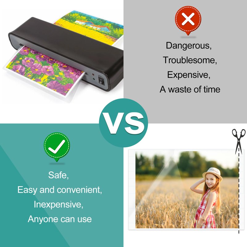Self-Adhesive Laminating Sheets 4.3x6.4 inches Waterproof & Scratch Resistant - Pack of 64
