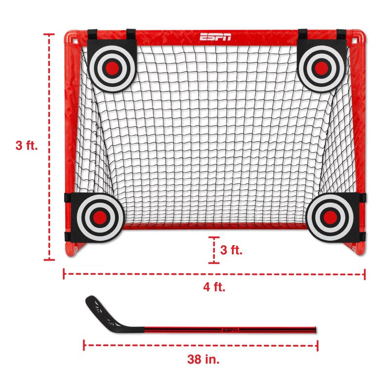 Kids Street Hockey Training Set with Net, Targets, Stick, Puck & Ball