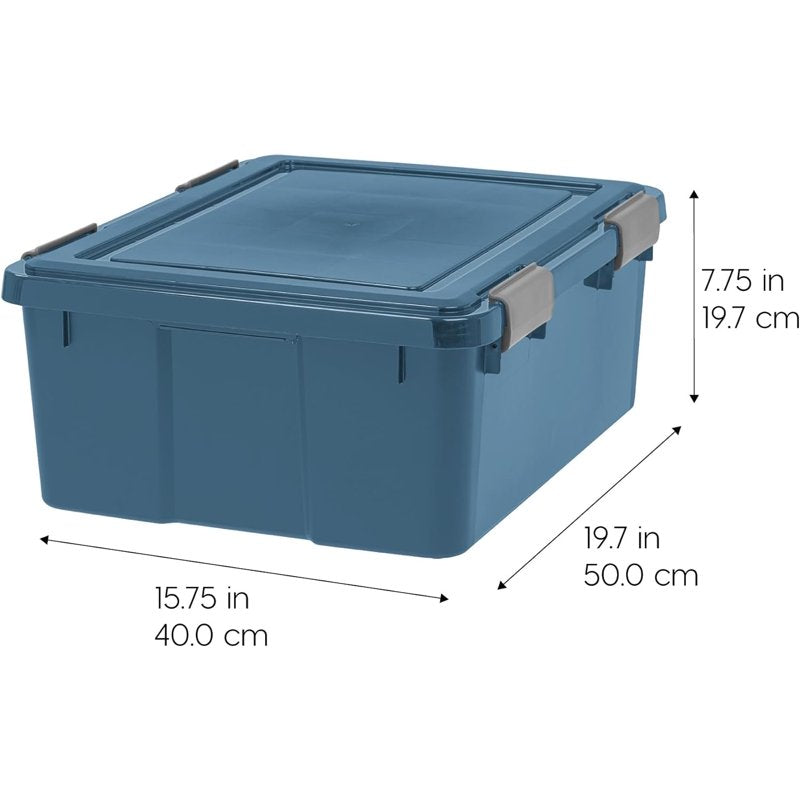 Heavy Duty Storage Bins with Gasket Seal Lid - 4 Pack | Moisture & Dustproof Containers